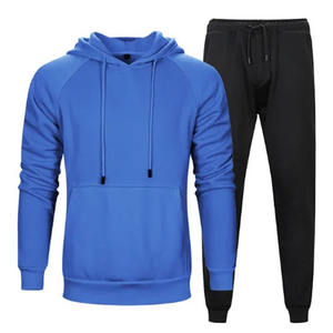 Automne printemps hommes deux pièces Slim Fit Jogging survêtement sweats à capuche fermeture éclair solide décontracté course ensemble personnalisable 2-en-1 - Product Image 3