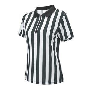 Professional Women <b>Football</b> Referee Shirt V-Neck Soccer Uniform Referee Clothes Short Sleeve <b>Black</b> White Running Large Shirt - Product Image 5