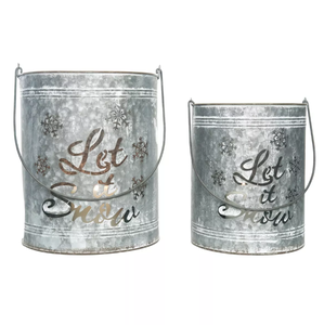Galvanized Metal Decorative Tea Light Holder With Handle For Christmas <b>Decoration</b> in Bulk Rate - Product Image 6