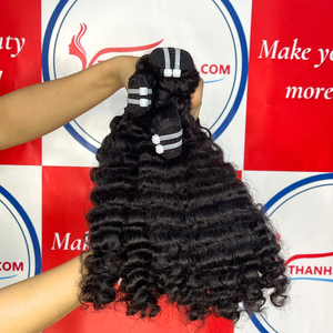 Paquete de cabello rizado birmano 2023 superior, extensión de cabello crudo de trama de cabello natural de la fábrica de Vietnam - Product Image 1