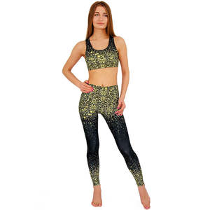 Ensemble de vêtements de yoga et de fitness taille haute pour femmes, logo personnalisé, motif uni, soutien-gorge de sport et legging, vêtements de sport pour la course à pied et le yoga - Product Image 1
