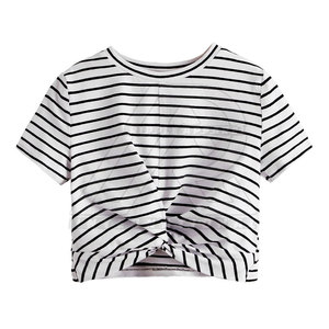 เสื้อครอปสตรีผ้าฝ้ายแขนสั้นกันลมทำจากโรงงานเสื้อสไตล์ลำลองฤดูร้อน - Product Image 1