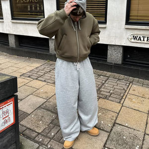 Logo personnalisé Baggy Pantalon de survêtement pour hommes Jambe large Pantalon de jogging lourd 500 GSM Pantalon Streetwear en coton Fabricant OEM en vrac - Product Image 2