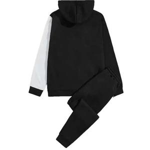 Mode 100 pour cent coton personnalisé Polyester grande taille hommes pull à capuche sweats basiques 2 couleurs contraste sweats à capuche pour hommes - Product Image 2