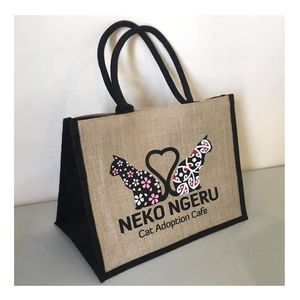 2025 vente chaude sac de jute personnalisé personnalisé petit sac de jute de qualité supérieure sacs fourre-tout en jute avec impression personnalisée - Product Image 1