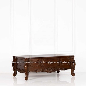 Mesa de Centro de Madera Maciza Europea de Lujo con Diseño Tradicional y Cajones - Marca Ardena - Product Image 3