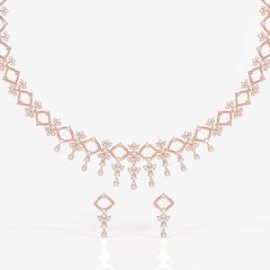 Adira 18K Gold Classic Moissanite Diamond <b>Necklace</b> for Wedding Occasions - Product Image 6