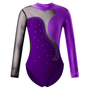 ชุดรัดรูปเล่นยิมนาสติกเข้าจังหวะทำจากโพลีเอสเตอร์สำหรับเด็กผู้หญิงชุดฝึกแบบชิ้นเดียวทนทานใส่สบาย - Product Image 5