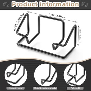 Sleek Black Wire Business <b>Card</b> Stand for Office Desk Display Durable <b>Metal</b> Organizer Set Ideal for Professionals and Businesses - Product Image 3