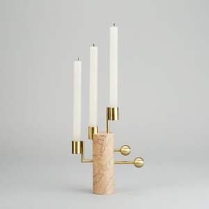 Candelabro Moderno Artístico de Mármol y Latón, Elegante y Minimalista, Soporte de Mesa, Adorno de Lujo para Decoración de Centro de Mesa - Product Image 3