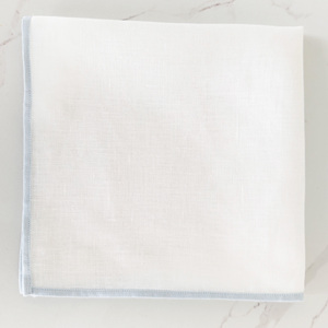 Serviette en lin 100% blanc uni avec monogramme et plusieurs motifs - Product Image 5