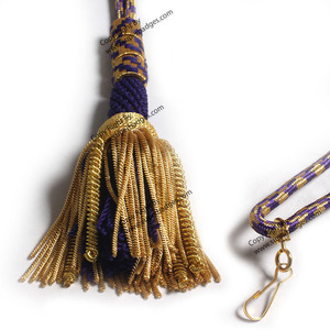 Cordon de serrage enduit personnalisé pour croix pectorale de l'évêque avec noeud noir et or cordons pectoraux personnalisables - Product Image 5