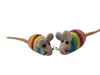 Jouet en peluche souris arc-en-ciel en feutre 100 % laine de Nouvelle-Zélande, fait main, écologique, confortable, décoration d'intérieur, Noël - Vente chaude