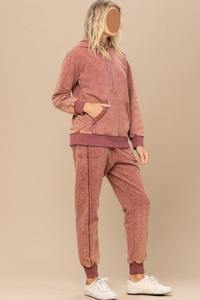 Sweats à capuche délavés à l'acide de qualité supérieure les plus vendus pour femmes, personnalisez votre propre logo, couleur unie, sweats à capuche délavés à l'acide pour femmes - Product Image 3