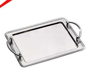 Bandeja de servicio con acabado dorado de forma redonda de nuevo aspecto con diseño de flores y hojas para restaurante y bar de hotel - Product Image 4