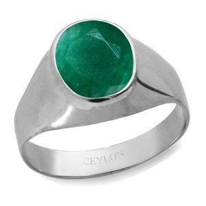 Certified Natural Emerald Panna Gemstone <b>Rings</b> Oval Cut Diamond Bezel Setting for Everyday Wear Buy Now! - Product Image 1