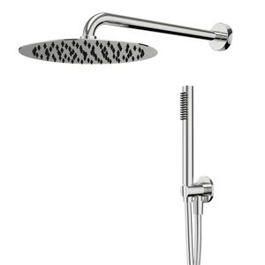 Kit doccia tonda 250 mm in acciaio inox cromato set da bagno in confezione Ix da 1 - Product Image 1