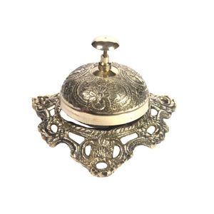 Campana de mano de latón hecha a mano con mango de madera de diseño clásico para llamadas de servicio novedad regalo de decoración antigua - Product Image 1
