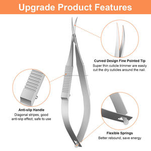 Professional Stainless Steel Eyelash <b>Extension</b> Spring Scissors Pointed Tip Custom Logo Beauty Grooming Tool - Product Image 2