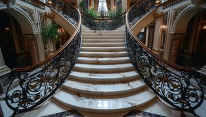 Villa populaire, balustrade en fer forgé de conception spirale moderne, clôture de balcon, garde-corps d'escalier, intérieur, prix d'usine - Product Image 5