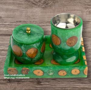 Nuevo juego de quemador de incienso árabe de lujo, soporte de resina de madera hecho a mano para Bakhoor, aromaterapia, decoración del hogar para regalo de Ramadán y Eid - Product Image 5