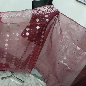 Exclusivo Deshi Dhakai Jamdani Sharee Calidad de exportación para mujeres JAMDANI FABRIC Blue GREEN Golden Sky Blue de Bangladesh - Product Image 1