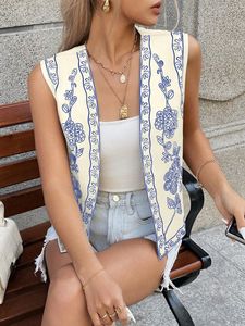 Women's Hand Embroidered Suzani Canvas Button Finished <b>Quilted</b> <b>Waistcoat</b> Vest Vintage Look Short Jackets Autumn Winter Full - Product Image 3