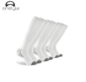 Chaussettes de sport longues sur le mollet compression respirante ajustement chaussettes de sport d'humidité pour la course à pied entraînement de gymnastique cycliste - Product Image 5