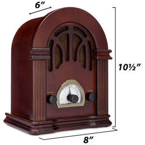 Radio rétro en bois AM/FM avec Bluetooth - Product Image 4