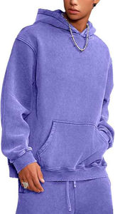 Pull 100% coton de haute qualité sweats à capuche surdimensionnés chauds vente en gros hommes logo personnalisé lavage à l'acide goutte épaule à capuche meilleur prix - Product Image 3