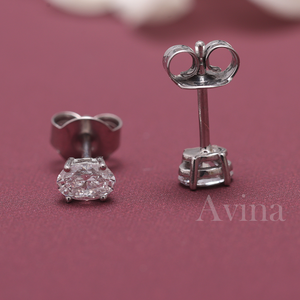 IGI Certified Lab Grown Diamond Oval Stud Earrings 18K Gold Solitaire Tiny Diamond Earrings - Product Image 3