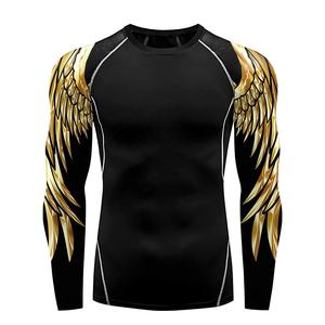Les hommes à manches longues portent des éruptions cutanées MMA de haute qualité à vendre Design de sublimation sur mesure Adultes Rash Guard pour hommes - Product Image 4
