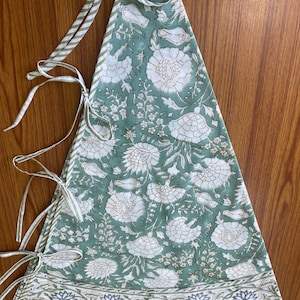 Ridhi nueva llegada viejo musgo verde indio Floral mano bloque impreso puro algodón árbol de Navidad falda granja al aire libre decoración del hogar - Product Image 5