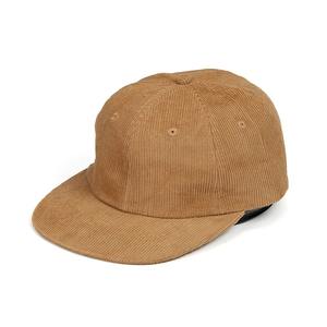 Casquette 6 panneaux en velours côtelé de grande taille pour hommes Casquette hip-hop à profil moyen en coton Visière plate non structurée Chapeau snapback respirant confortable - Product Image 2