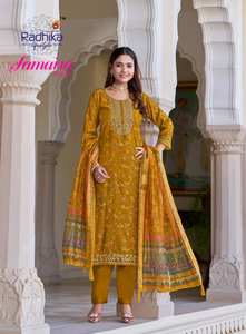 Premium Vaticano Foil Impreso Salwar Kameez Venta al por mayor Indian & Pakistani Party Wear Kurti Pant con Dupatta - Product Image 2
