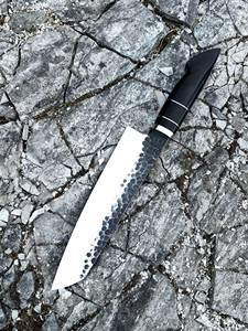 Cuchillo de chef hecho a mano de alta calidad cuchillo de cocina Forjado de acero al carbono de resina negra - Product Image 6