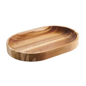 Plateau de service en bois d'acacia de la meilleure qualité avec des plateaux ovales personnalisés et de qualité supérieure en bois - Product Image 6