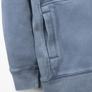 Sweat-shirt Côtés Vides OEM Logo Personnalisé Crop Doux Moins Cher Vintage Acid Washed Distressed Oversize Blue Hoodie - Product Image 3