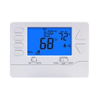 Riseem Blanco 24V 1 Calor 1 Controlador de aire acondicionado frío Termostato de bomba de calor para sistema HVAC