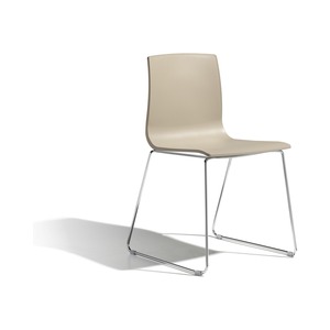 Stackable Technopolymer <b>Chair</b> with Chrome or Anthracite <b>Painted</b> Sled Base Metal Frame for Restaurant Cafe Hotel Made in Italy - Product Image 5