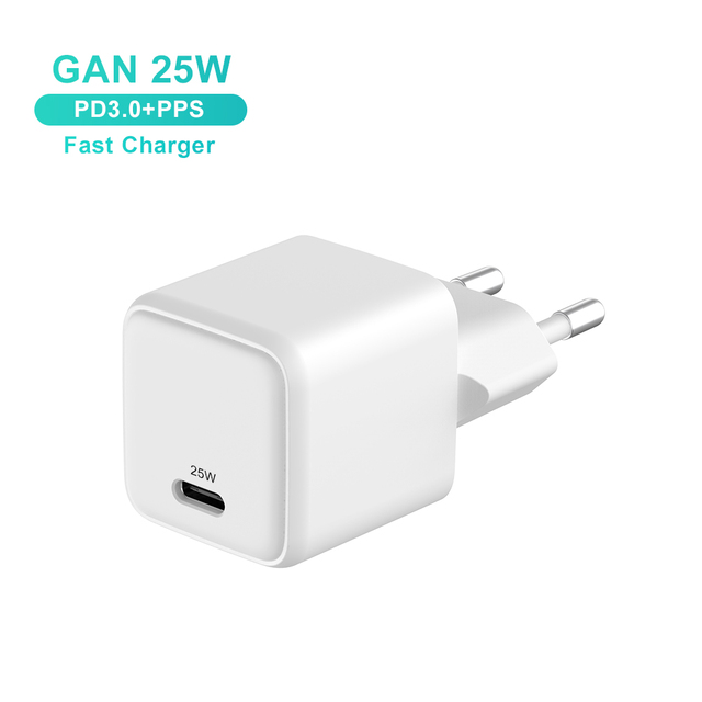 Gan 25W PD Charger for iPhone Samsung Type c Portable Desktop Super Fast Charger Adapter USB C Mobile Phone 25W Wall Caherger
