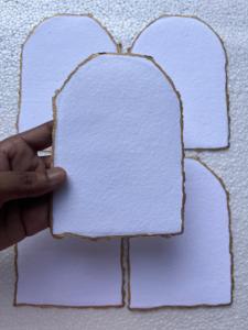 Eucalyptus Deckle Edge Papel hecho a mano Lujo rústico para invitaciones y manualidades Hoja de salvia Deckle Edge Paper con bordes metálicos - Product Image 2