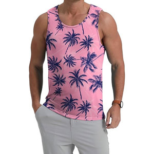 Custom Men's Breathable Quick Dry <b>Running</b> <b>Singlet</b> Tank Top Vest Casual Knitted Weaving Sublimation Print Cotton/Polyester OEM - Product Image 1