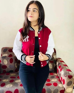 2025 chaquetas universitarias recortadas con logotipo personalizado de la mejor calidad para mujer, abrigo de invierno corto de manga larga, personalización de tarifa al por mayor - Product Image 2