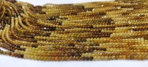 Turmalina Amarilla Natural, Redonda, Facetada, Color Degradado, Cuentas de 2.5 mm, Se Venden por Hebra de 13 Pulgadas de Largo - Product Image 3