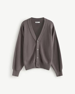 Cárdigan de Manga Larga con Cuello en V para Hombre, de Alta Calidad, Ajuste Holgado, Logotipo Privado Personalizado Bordado, 100% Algodón de Punto Grueso, para Otoño - Product Image 1