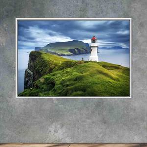Superbe décoration sur toile avec vue sur les îles Faroë - Art mural imprimé, 1P : encadré blanc - Product Image 1