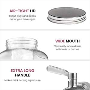 Dispenser per Bevande in Vetro e Acciaio Inossidabile - Product Image 6