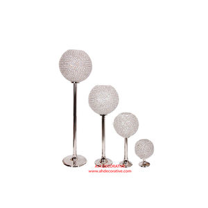 Bougeoir en cristal de luxe pour la décoration de la maison Globes en cristal faits à la main Ensemble de 3 pour l'entrée de mariage Décoration de Noël - Product Image 6