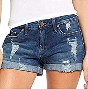 Pantalones cortos de mezclilla con botones de cintura alta informales para mujer a la moda de alta calidad pantalones cortos de mezclilla ecológicos lavados a la piedra-Venta al por mayor 2025 - Product Image 4